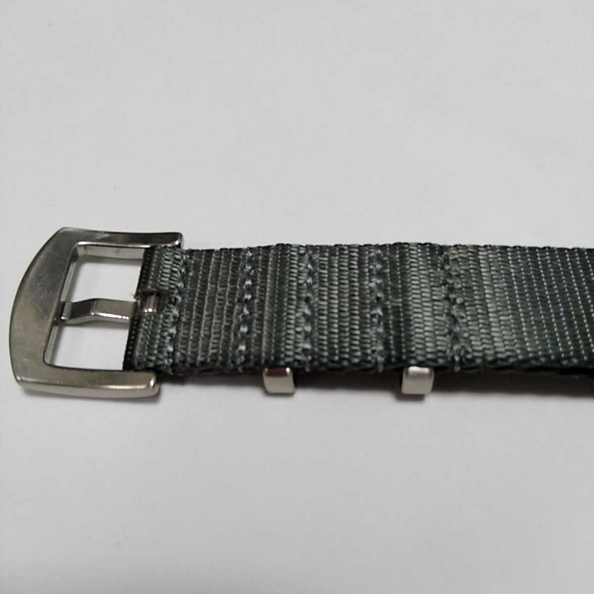 * gray 20mm high quality nylon NATO type ZULU wristwatch belt exchange for strap military unused simple color 