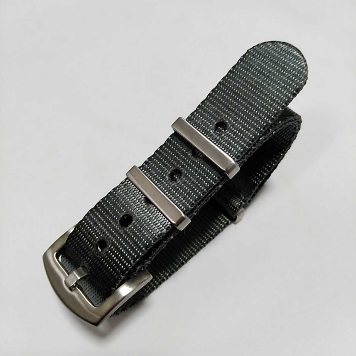 * gray 20mm high quality nylon NATO type ZULU wristwatch belt exchange for strap military unused simple color 