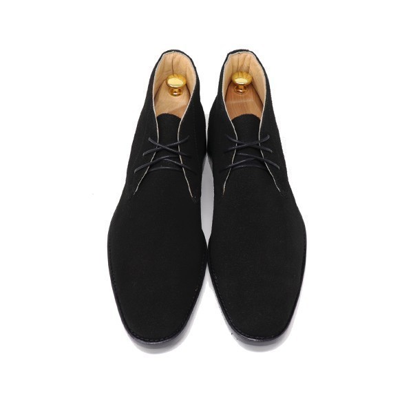 27.5cm men's hand made original leather suede chukka boots desert boots business shoes casual ma Kei made law black black S302