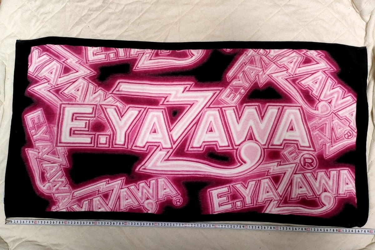 矢沢永吉 YAZAWA バスタオル E.YAZAWA ブラック×ピンク 日本製 使用感