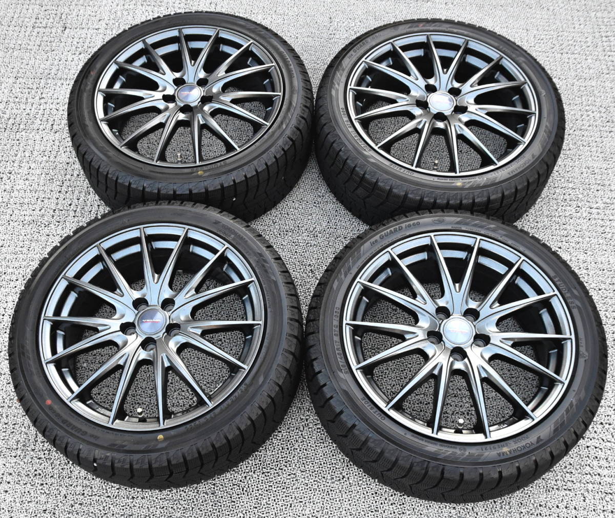 WEDS 軽量ホイル＋YOKOHAMA iG60 215/45R17 スタッドレス タイヤ 4本 ICE GUARD6 86 BRZ レガシィ インプレッサ プリウス ウィッシュ_画像1