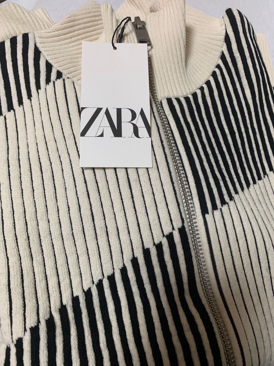 ZARA コントラストシェニールカーディガン 目黒蓮着用｜PayPayフリマ