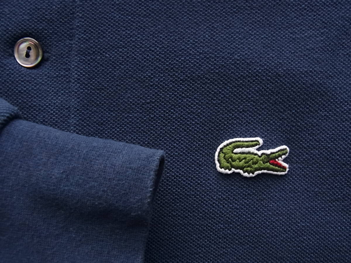 LACOSTE ラコステ　長袖ポロシャツ　型番 L1313A サイズ 2 日本製　ネイビー_画像3