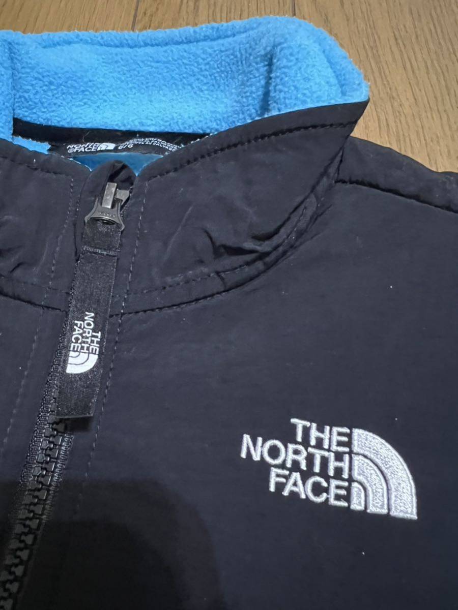 THE NORTHFACE ノースフェイス　キッズ　フリース　デナリジャケット　NAJ51915Z 6YEARS 110cm〜120cm相当　水色×黒　刺繍ロゴ　アウター_画像7