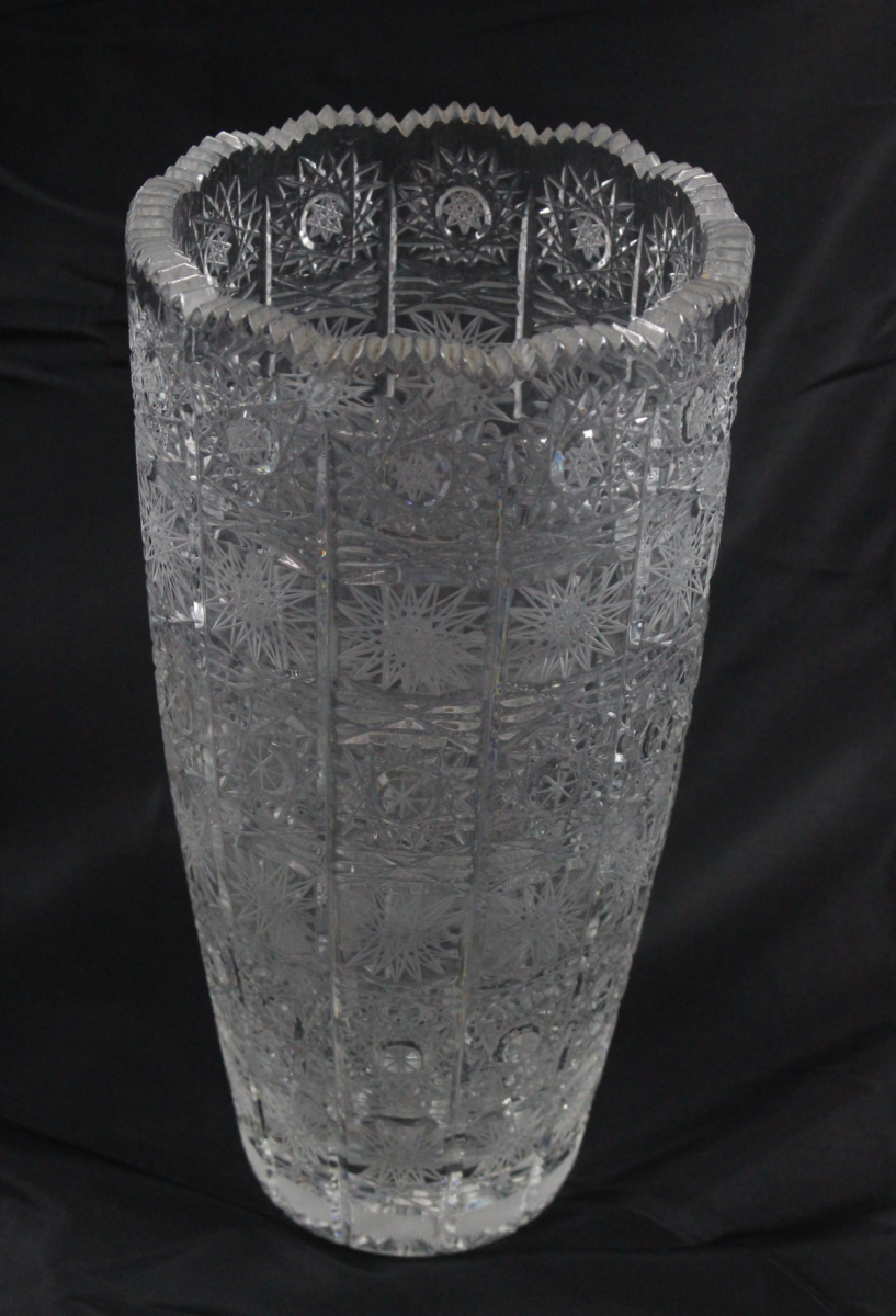 【ト静】 ★ ボヘミアン クリスタル 花瓶 3点まとめ ガラス チェコスロバキア 巨大壺 HAND CUT LEAD CRYSTAL 画像参照 現状販売 GC418GCG64_画像3