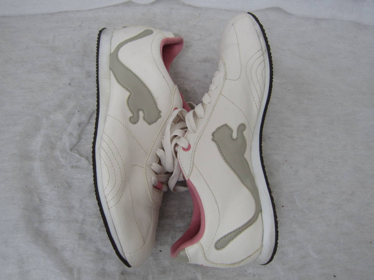 PUMA Ardea W（プーマ アルデア ウィメンズ）（348647 02）　白/灰/ピンク　合革レザー　wm24㎝ US7.5　　2010年製　ok2310C_画像3