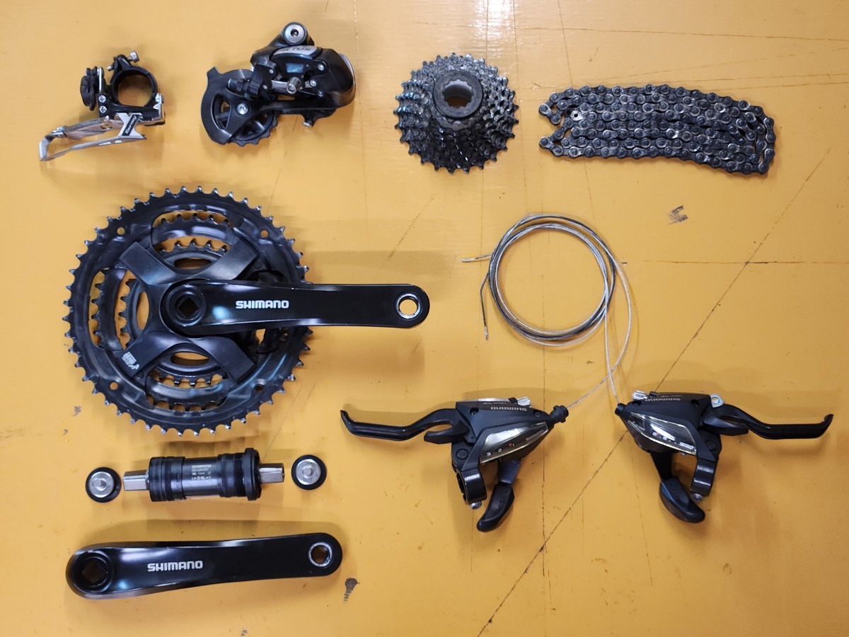 シマノ コンポ セット 3x8速 (SHIMANO クランク BB ディレイラー シマノ コンポ セット 3x8速 (SHIMANO クランク BB ディレイラー
