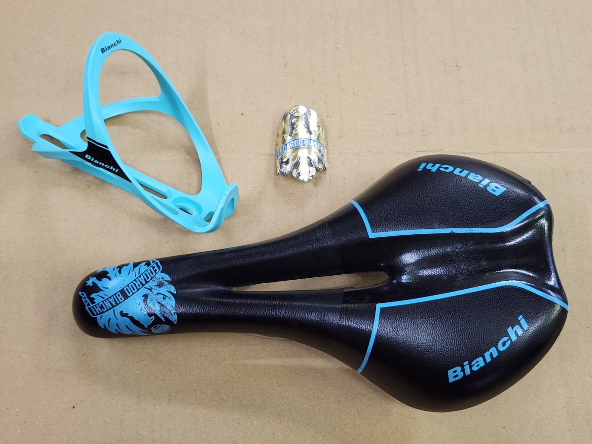 BIANCHI ビアンキ サドル ボトルケージ ヘッドバッジ セット BIANCHI ビアンキ サドル ボトルケージ ヘッドバッジ セット