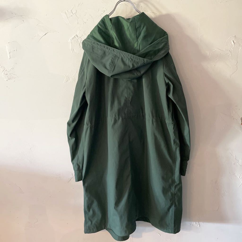  длинный длина f-teto пальто Mod's Coat 3 хлопок 35% поли 65% сауэр зеленый капот талия кромка draw код женский б/у одежда 