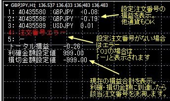 [09]MT4 EA　複数ポジション(1～5ポジション)のトータル損益が設定値超えで自動決済ツール(他通貨損益決済可能)_画像1