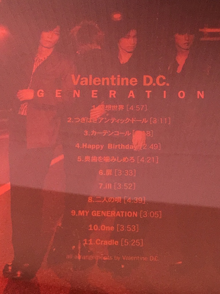 Valentine D.C.*CD album 2 pieces set [paroti][GENERATION]* Valentine D.C.* curtain call 