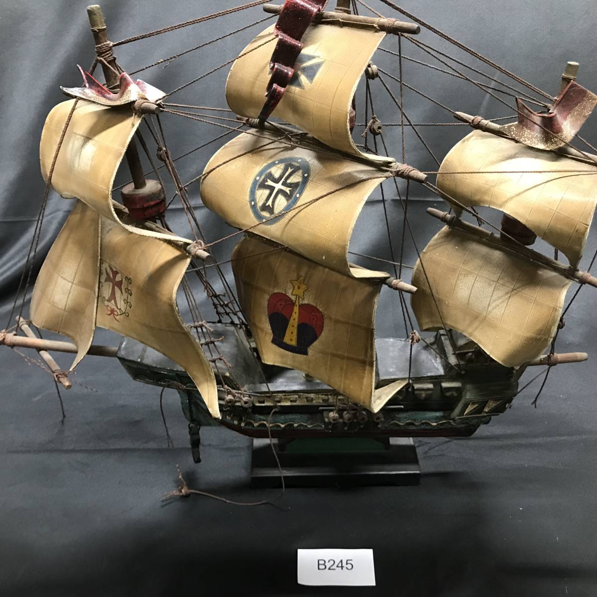 クイーンエリザベス号 帆船模型 レトロ QUEEN ELIZABETH号 帆船 模型 