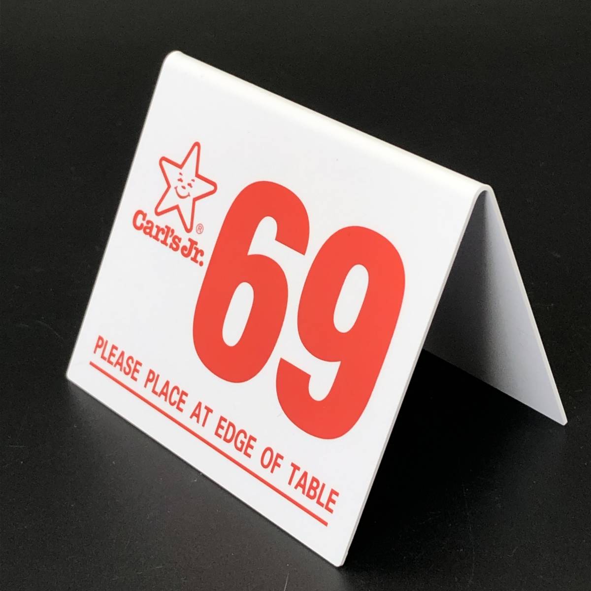 【 非売品 レア 】 Carl's Jr カールスジュニア テーブルナンバー 『 69 』 シボレー ローライダー インパラ チカーノ アメリカン