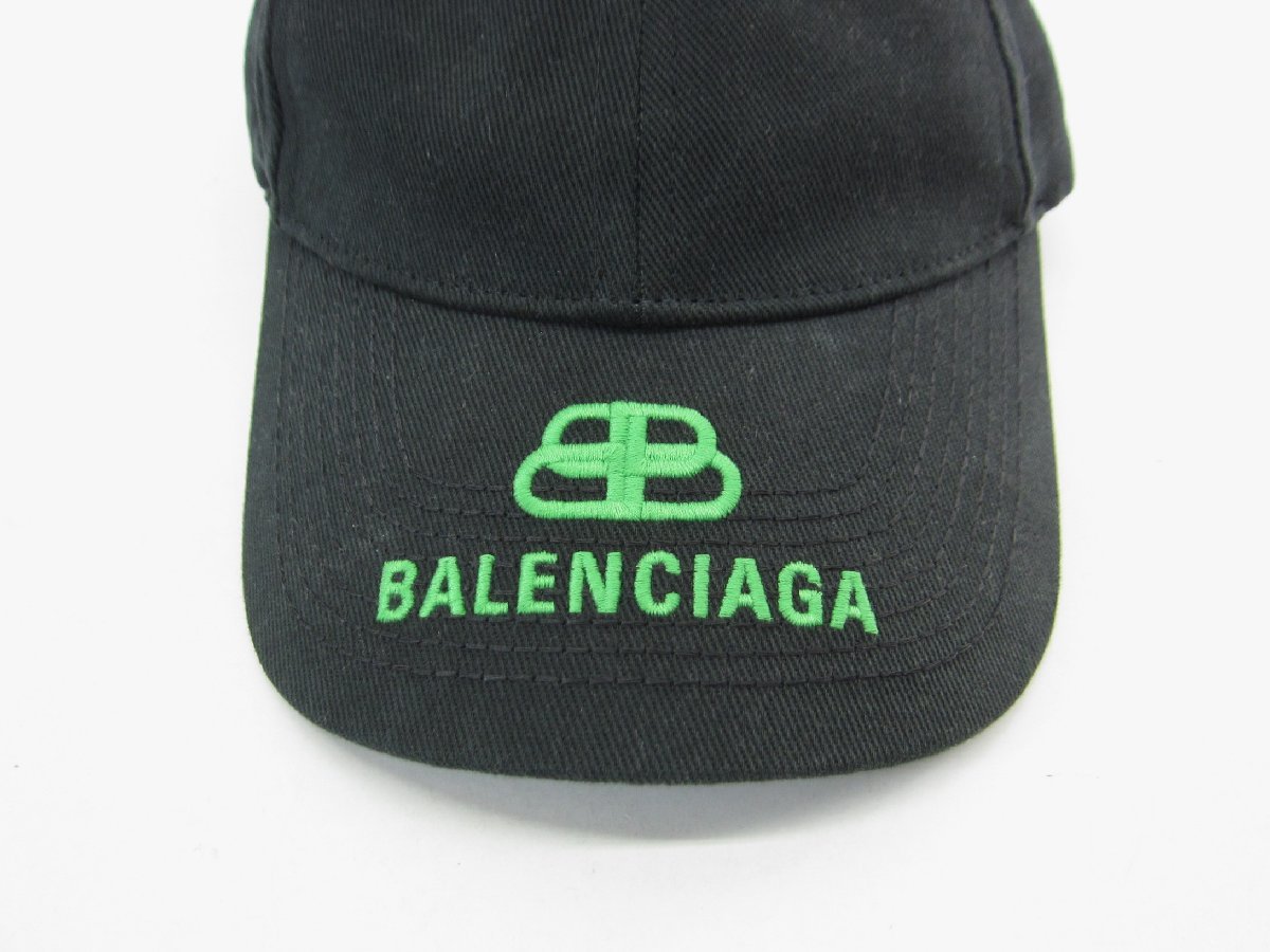 送料無料 BALENCIAGA ∠UP3855 SIZE:L(59cm) ブラック 帽子 BBロゴ