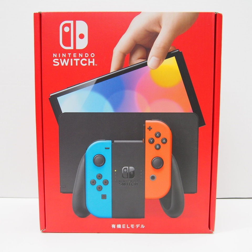 未使用品 Nintendo Switch 有機ELモデル Joy-Con(L) ネオンブルー/(R) ネオンレッド ゲーム機 ∴WE1021