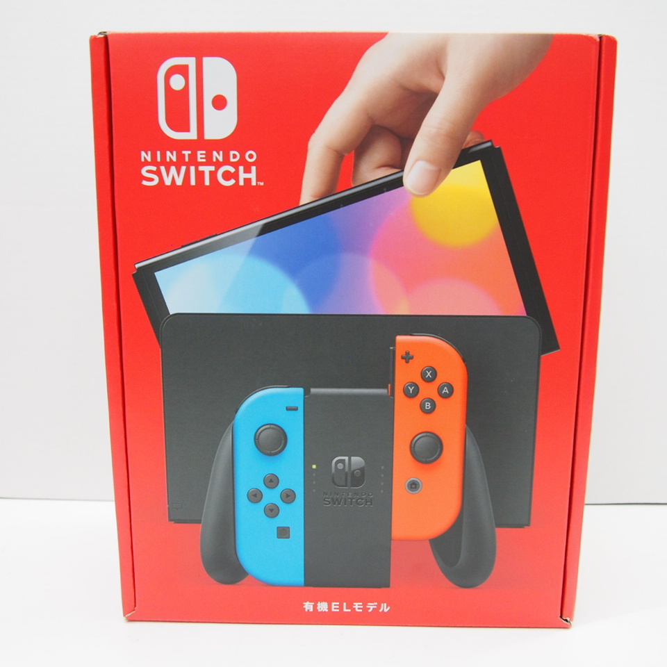 未使用品 Nintendo Switch 有機ELモデル Joy-Con(L) ネオンブルー/(R) ネオンレッド ゲーム機 ∴WE1025