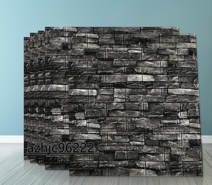 高品質 50枚 背景壁 3D立体レンガ模様壁紙 防水 汚い カビ防止 70x77cm