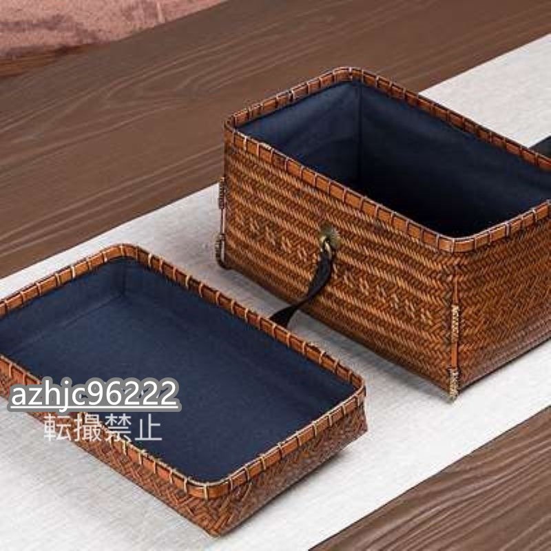 【高品質】 職人手作り 収納かご おしゃれ竹籠 可愛い良品 小物入れ 茶道＊お菓子入れ 竹工芸編み 収納箱_画像1