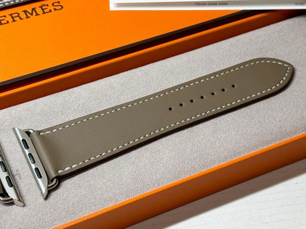 ☆希少未使用 即決 Series9 エトゥープ Apple watch HERMES エルメス シンプルトゥール レザーバンド 45mm 44mm 42mm アップルウォッチ 230_画像3