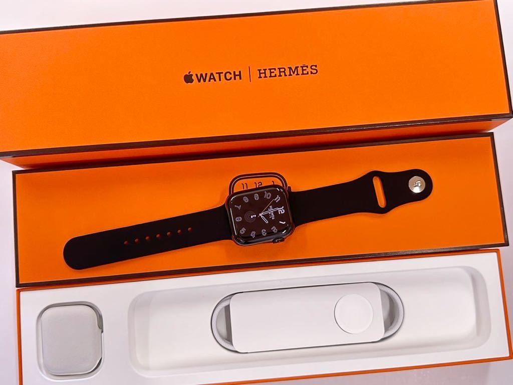☆最新 即決 100% 黒 Apple Watch series9 HERMES 41mm アップルウォッチ エルメス GPS+Cellular  ブラックステンレス シリーズ9 047