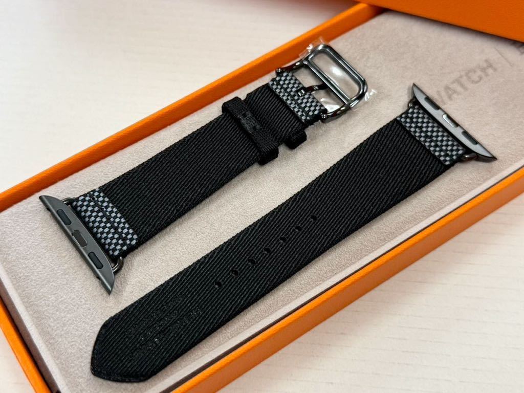 即決 未使用 Apple watch HERMES エルメス トワルH デニム 黒 即決 未使用 Apple watch HERMES エルメス トワルH デニム 黒