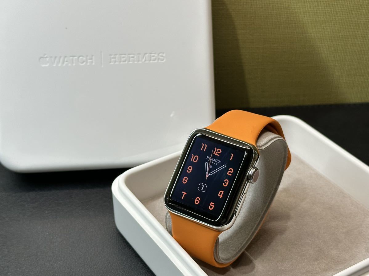 ☆即決 美品 バッテリー100% Apple watch HERMES Series3 42mm アップルウォッチ エルメス 本体  GPS+Cellular 993