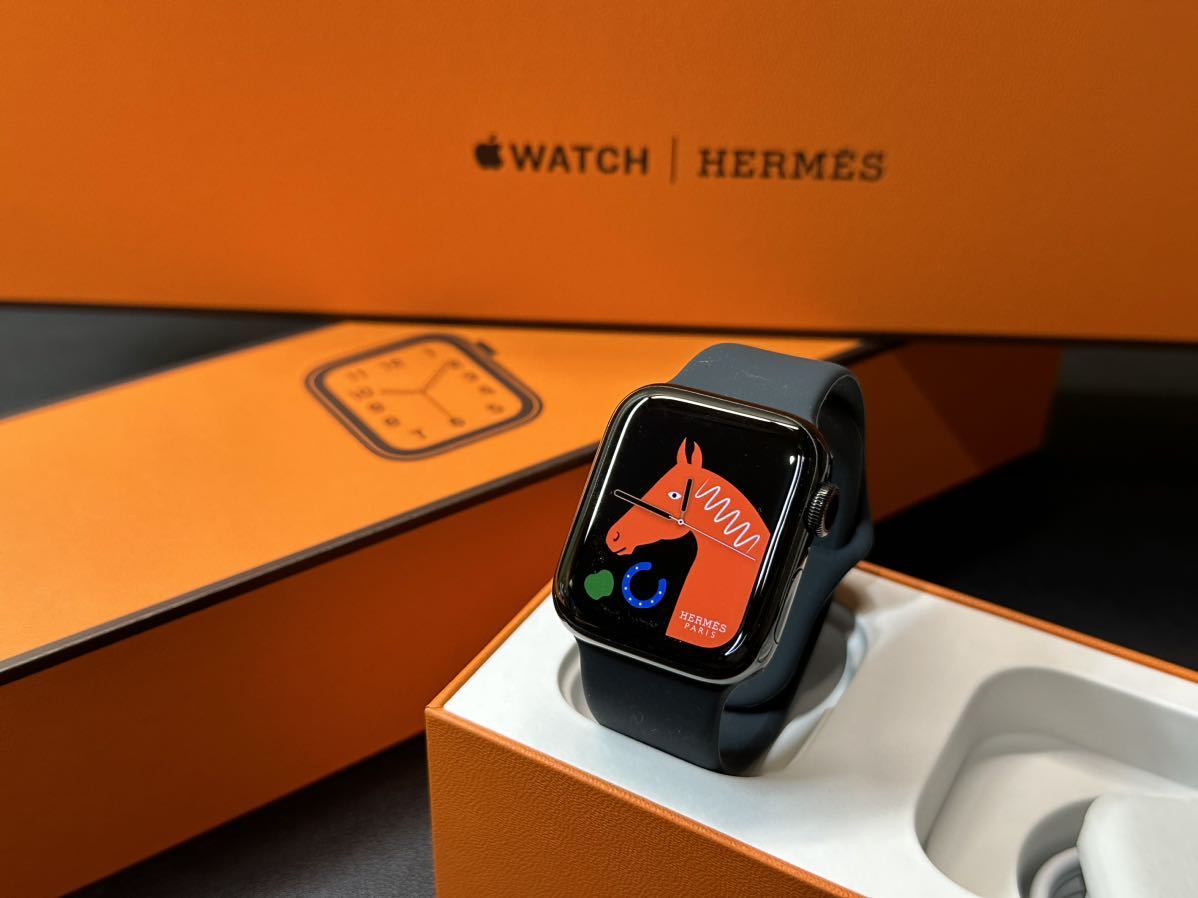 即決 美品 Apple Watch series6 HERMES 40mm アップルウォッチ 黒 エルメス GPS+Cellular ステンレス シリーズ6 028