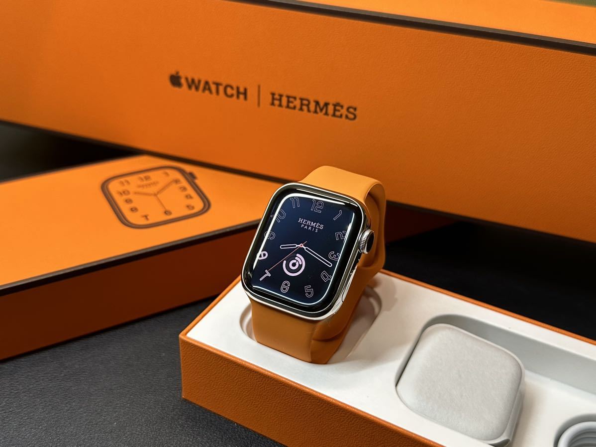 ☆即決 美品 Apple Watch series7 HERMES 41mm アップルウォッチ エルメス GPS+Cellular シルバーステンレス  心電図 シリーズ7 051