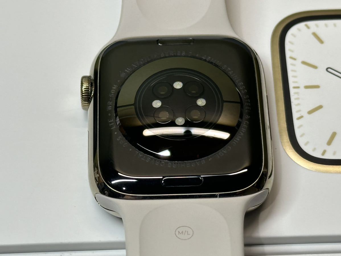即決 美品 ケア+ Apple Watch series7 45mm ゴールドステンレス