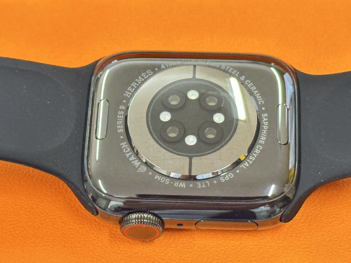 ☆最新 即決 100% 黒 Apple Watch series9 HERMES 41mm アップルウォッチ エルメス GPS+Cellular  ブラックステンレス シリーズ9 047
