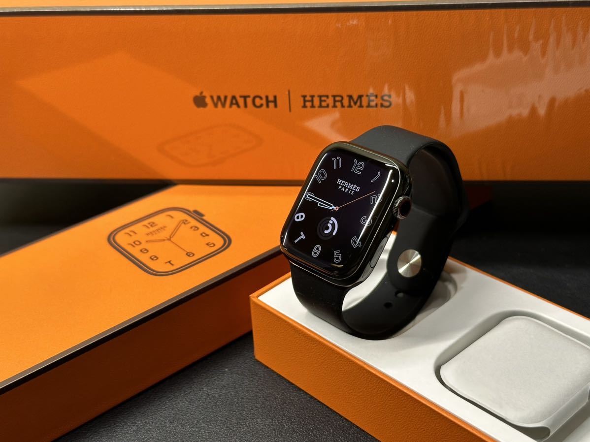 ☆即決 美品 バッテリー95% Apple Watch series7 HERMES 45mm アップルウォッチ エルメス Cellular 黒 ブラックステンレス シリーズ7 059
