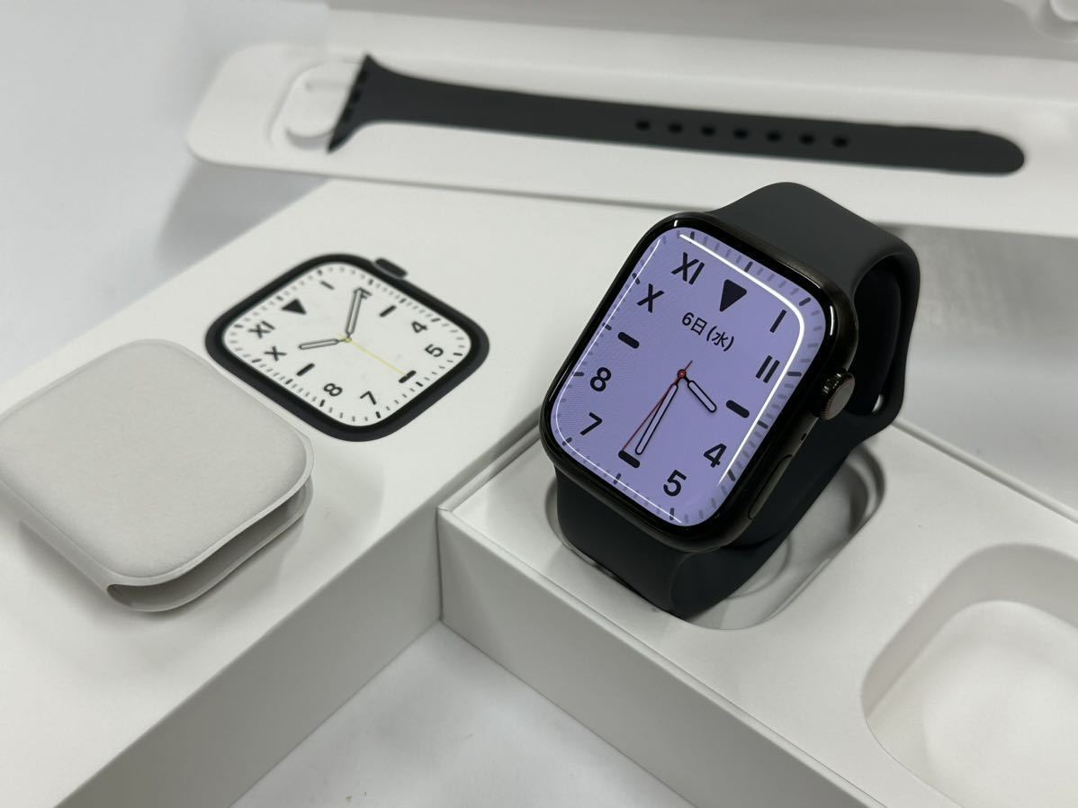 ☆即決 美品 ケア+ Apple Watch series7 Edition ブラックチタニウム Titanium 45mm アップルウォッチ GPS+Cellular エディション 857