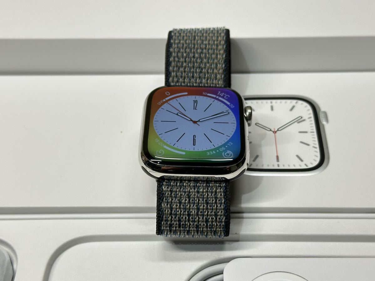 ☆即決 Apple Watch series7 45mm シルバーステンレス アップルウォッチ GPS+Cellularモデル シリーズ7 055_画像3