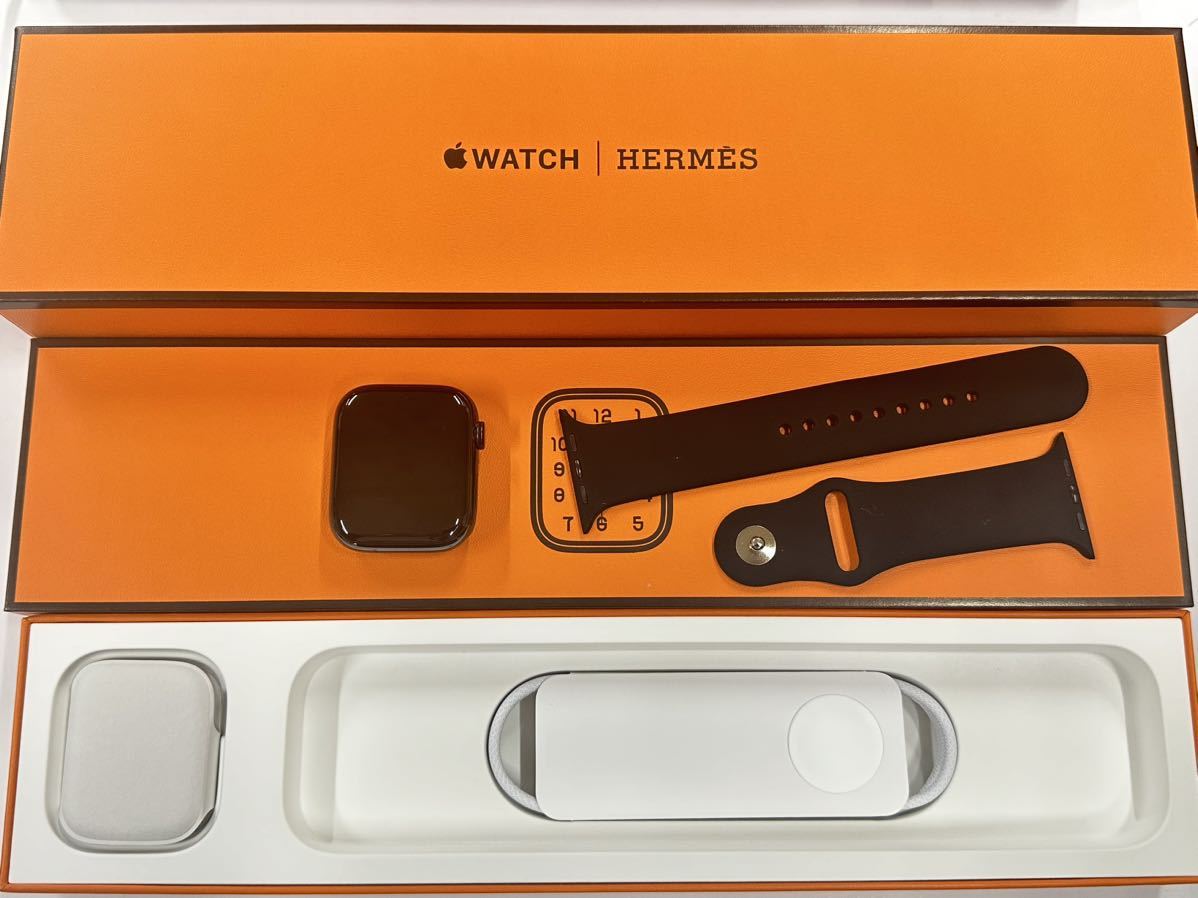 ☆最新 即決 未使用 100% Apple Watch series9 HERMES 45mm アップルウォッチ エルメス GPS+Cellular ブラックステンレス シリーズ8 068