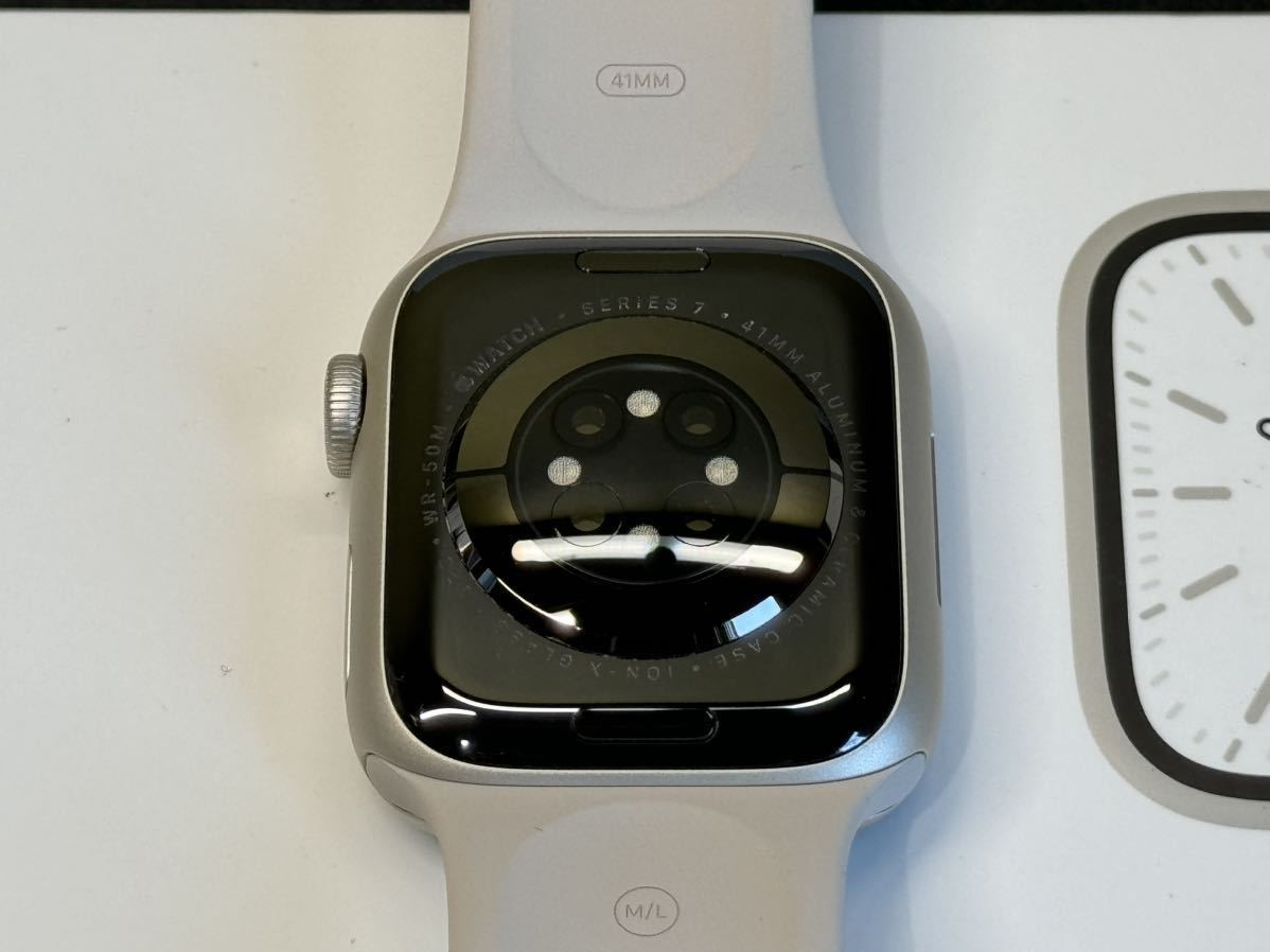 ☆即決 美品 オススメ Apple Watch Series7 41mm スターライトアルミニウム アップルウォッチ GPSモデル 085