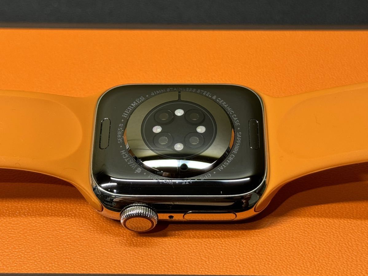 ★即決 美品 バッテリー100% Apple Watch series8 HERMES 41mm アップルウォッチ エルメス GPS+Cellular  シルバーステンレス シリーズ8 126