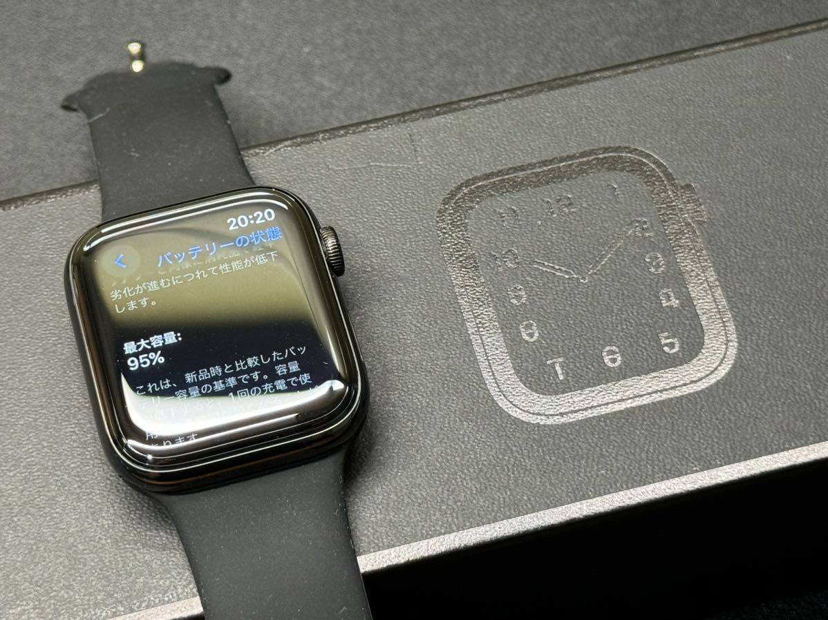 即決 バッテリー95% Apple Watch series5 HERMES 44mm ブラック