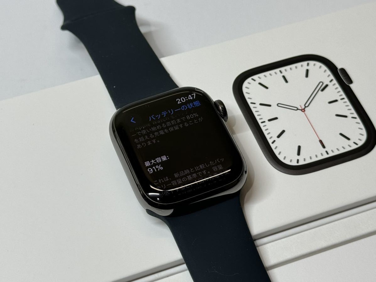 即決 美品 Apple Watch series7 41mm グラファイトステンレス アップル