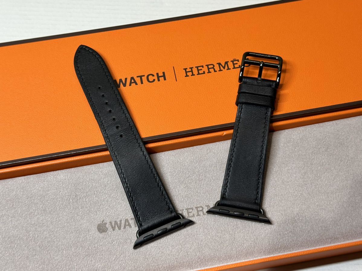 即決 HERMES Apple Watch 41mm 40mm ブラック 黒 シンプルトゥール