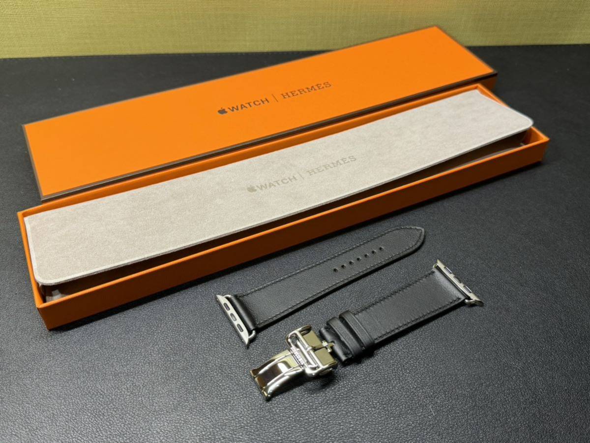 ☆即決 未使用 Apple Watch HERMES 45mm 44mm 黒 ディプロイアントバックル エルメス アップルウォッチ Dバックル  ブラック 145