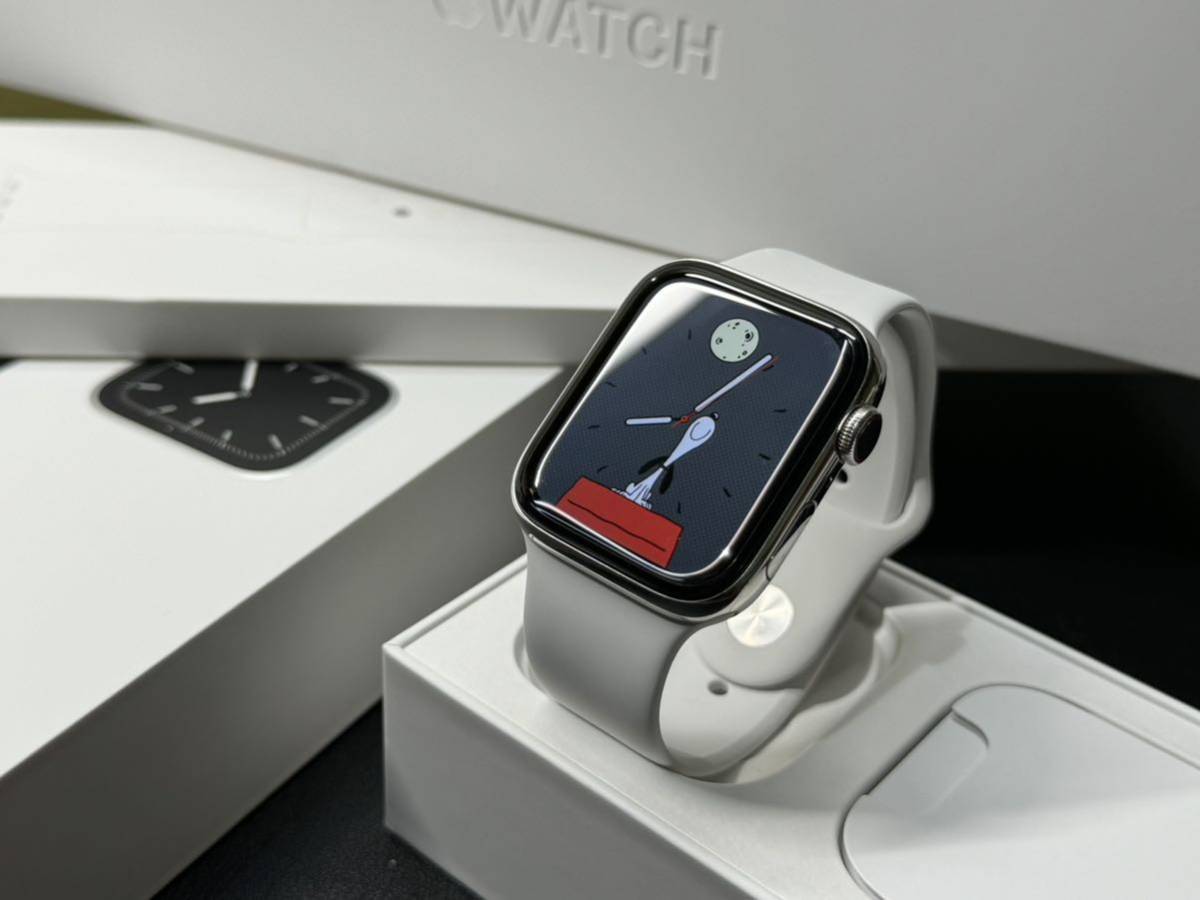 ☆即決 美品 Apple watch Series5 44mm シルバーステンレス GPS+