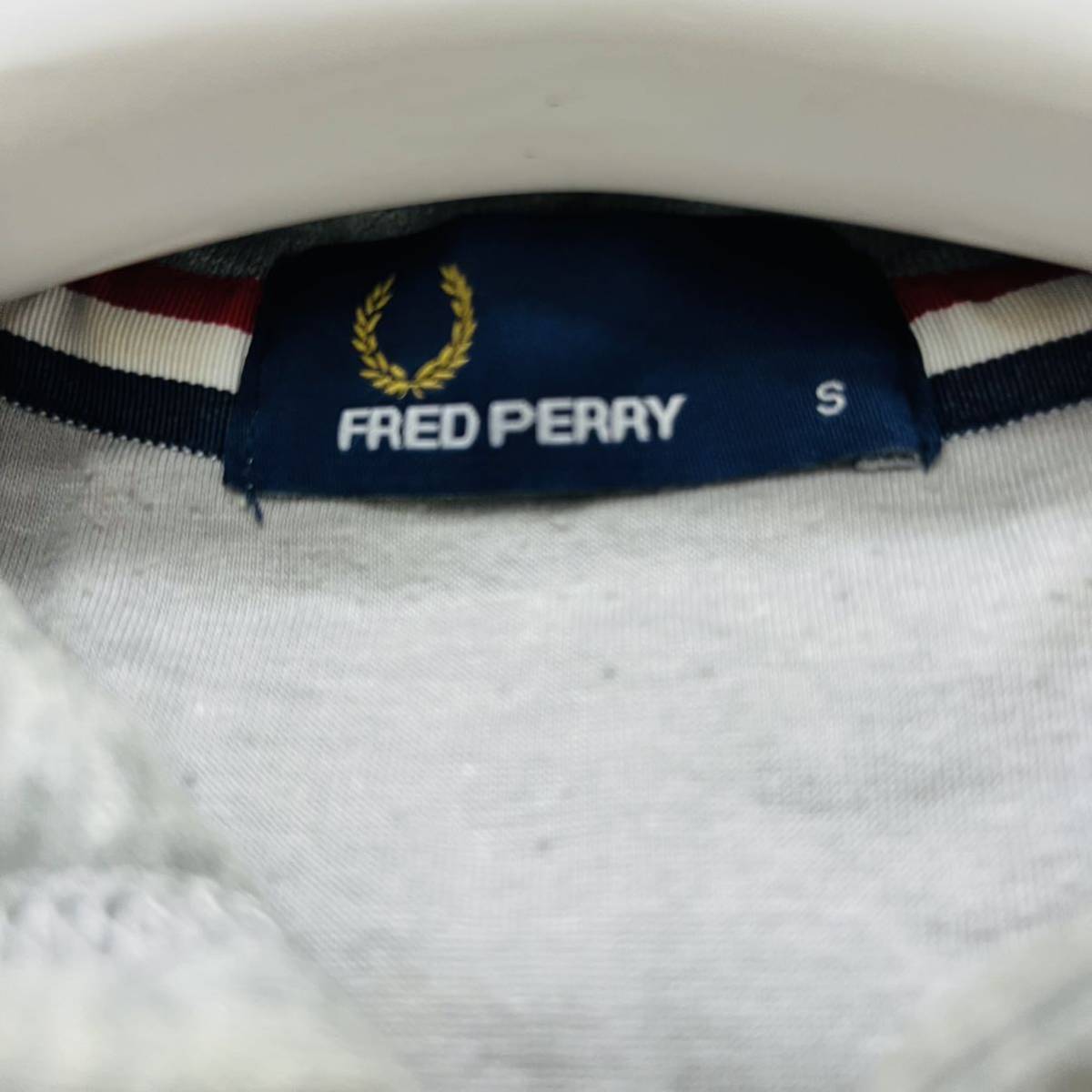 FRED PERRY / フレッドペリー レディース スウェットパーカー ダブルジップ グレー ユニオンジャック柄 S(Mサイズ相当) O-1910_画像3