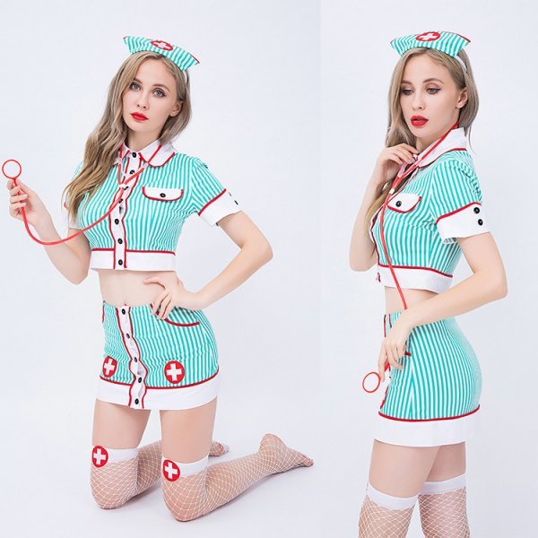  outlet green sexy nurse cosplay Halloween costume . person zombi beautiful costume fancy dress .. vessel Halloween pretty beautiful sexy 
