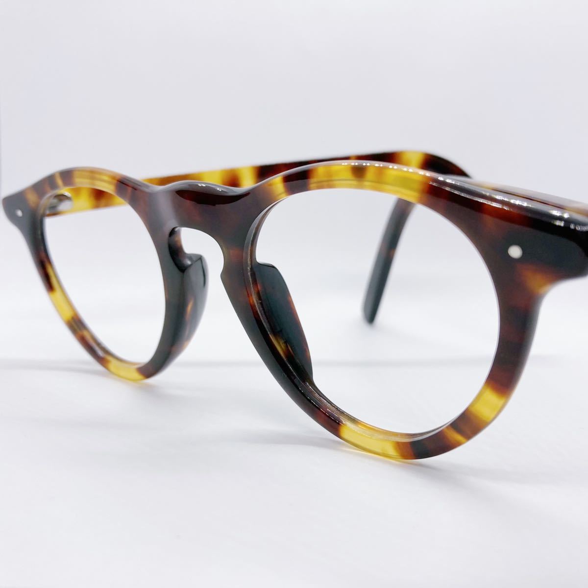本鼈甲 60年代 メガネ ボストン パント デッドストック ヴィンテージ 日本製 国産 クラウンパント Vintage 眼鏡 フレーム フランス