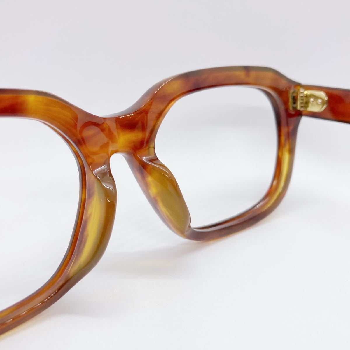 本鼈甲 18K 18金 90年代 メガネ ウェリントン デッドストック ヴィンテージ 日本製 国産 クラウンパント Vintage 眼鏡 フレーム フランス_画像8