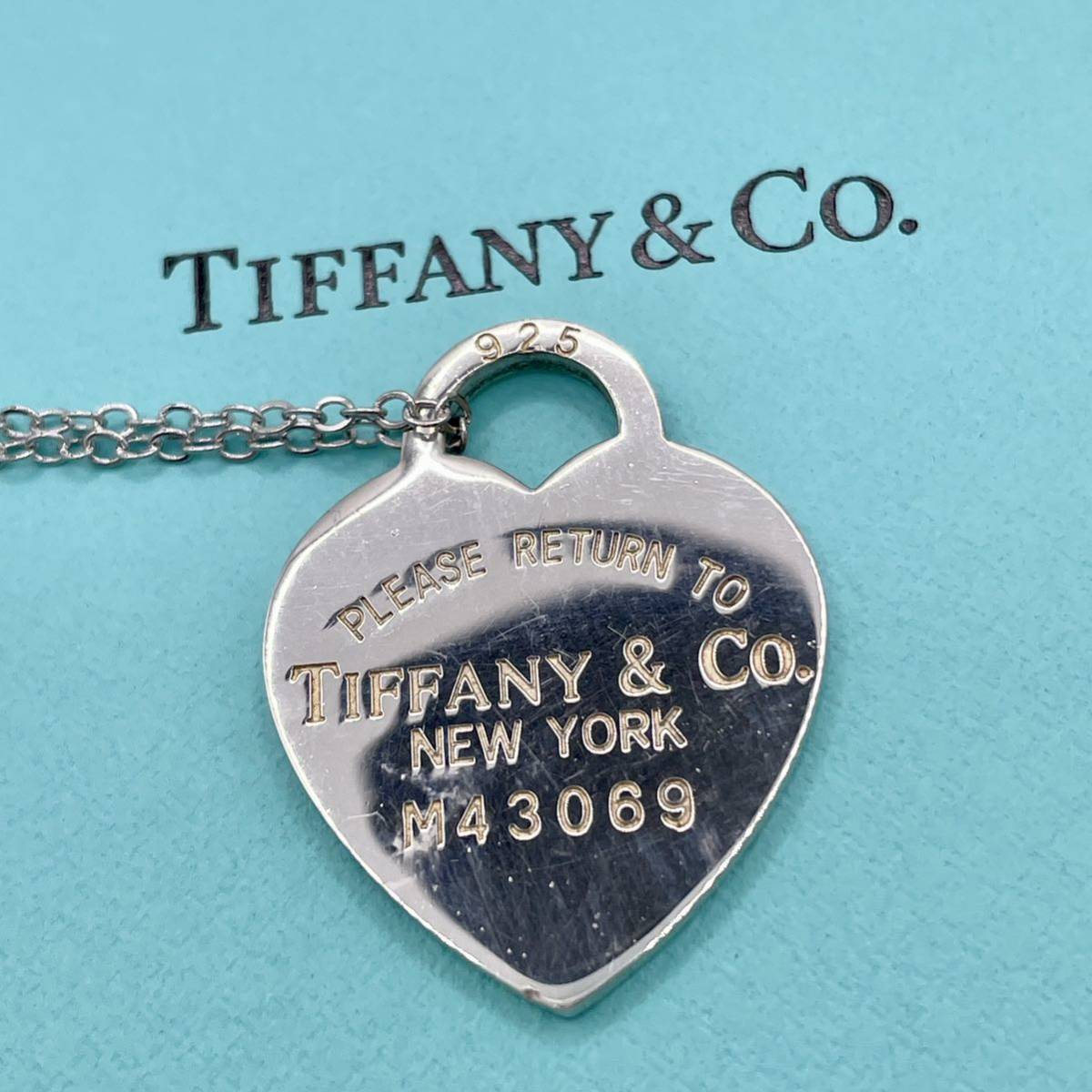美品 Tiffany ティファニー ハート リターントゥ return オーバル タグ シルバー ネックレス チャーム 925 チェーン スターリングシルバー