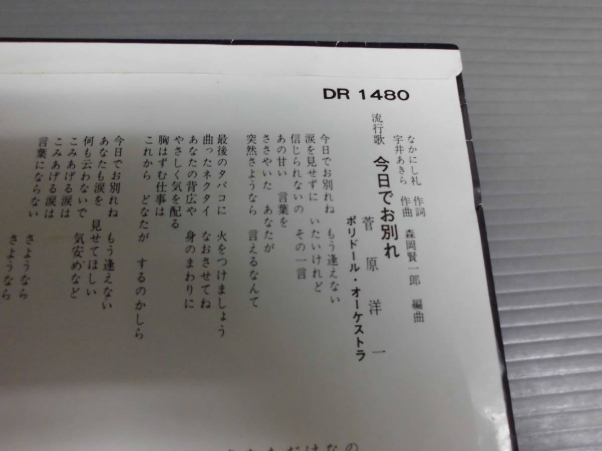 ヤフオク 菅原洋一 今日でお別れ シングル ヤフオク 菅原洋一 今日でお別れ シングル