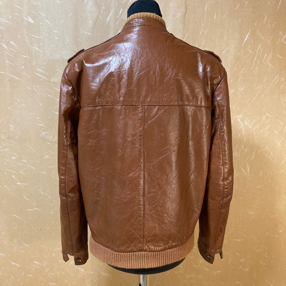 70s USA製 LONDON FOG シングルライダース レザー 白金タグ 茶