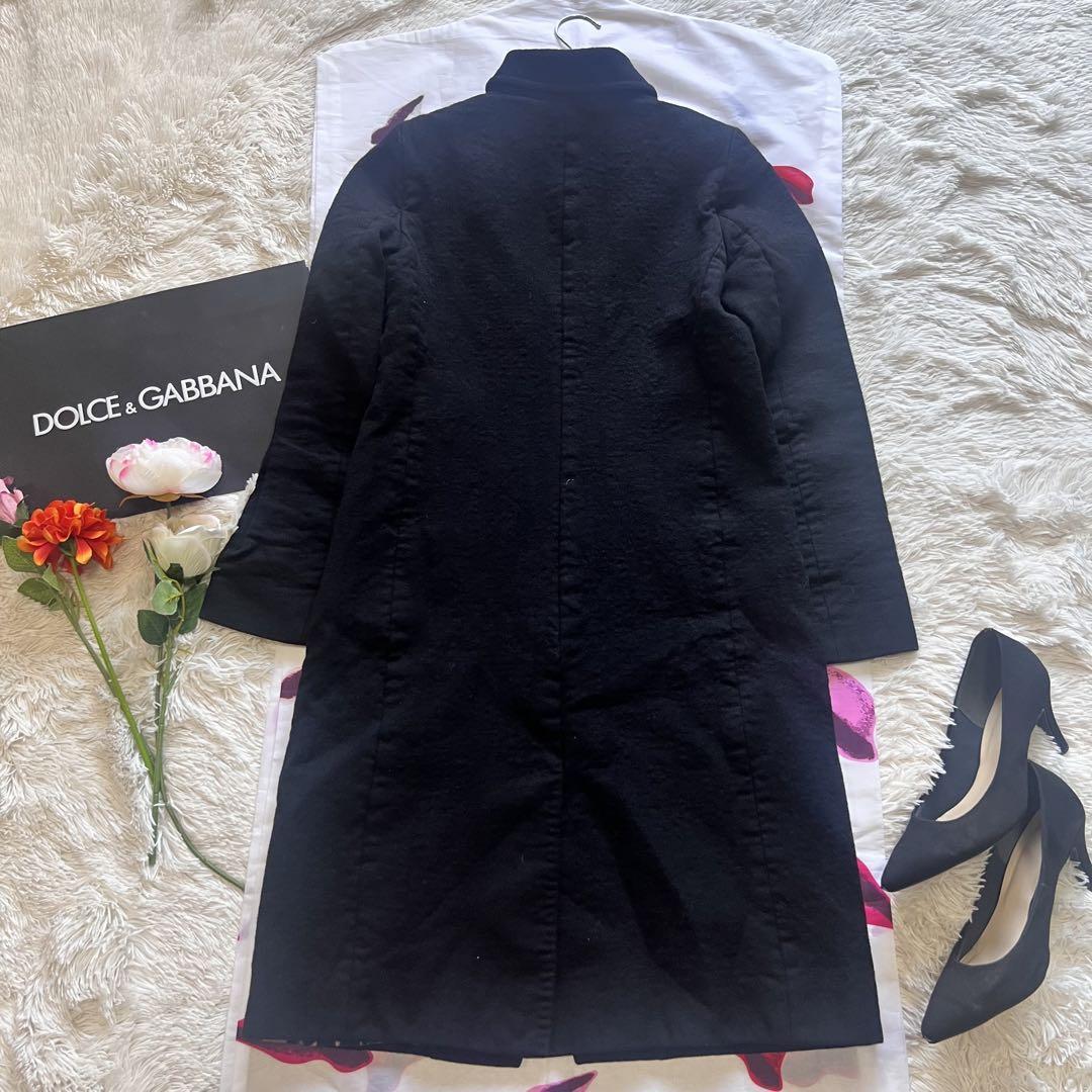 【良品】DOLCE&GABBANA ロングコート ブラック レオパード 40 ドルチェアンドガッバーナ L 黒 ヒョウ柄_画像7