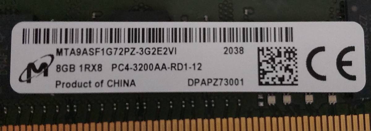 売れ筋】 Technology Micron RDIMM 64GBセット を8枚(合計64GB